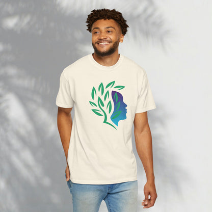 Brave Warrior Tee — Silhouette & Leaves Graphic T-Shirt