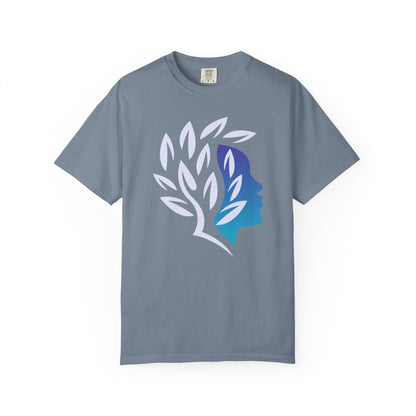 Brave Warrior Tee — Silhouette & Leaves Graphic T-Shirt