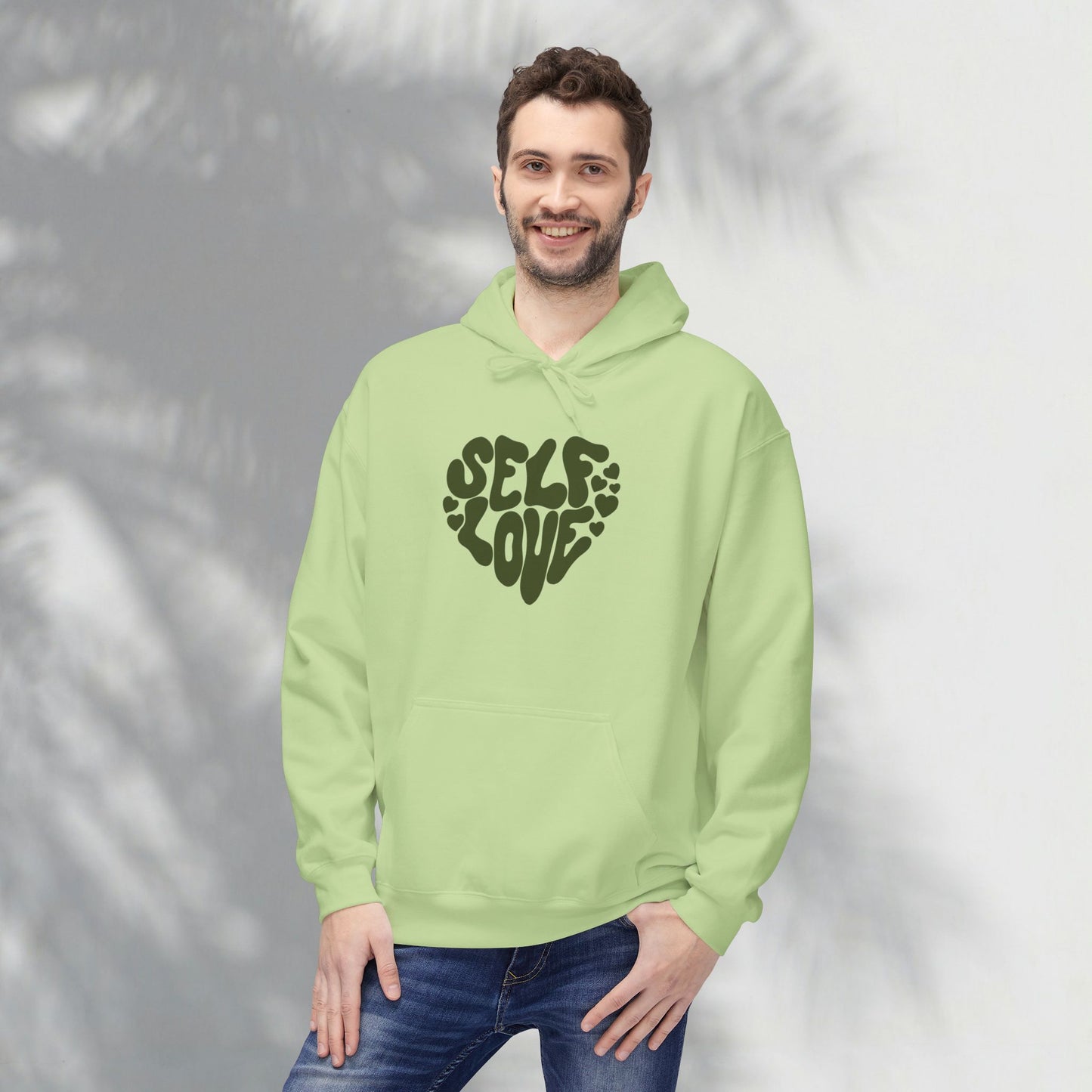 Self Love Heart Hoodie - Retro Red Graphic Pullover