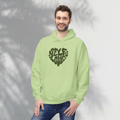 Self Love Heart Hoodie - Retro Red Graphic Pullover