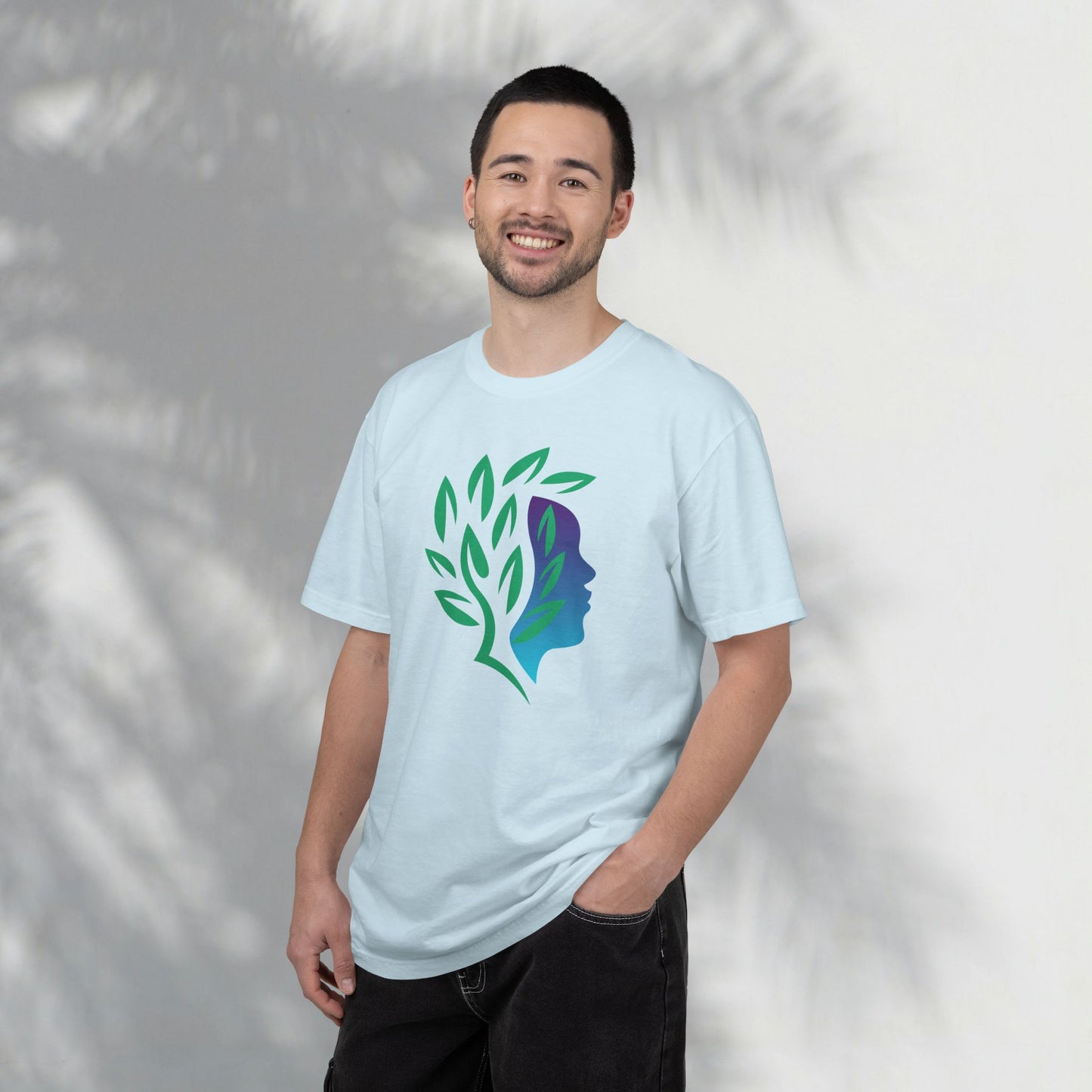 Brave Warrior Tee — Silhouette & Leaves Graphic T-Shirt
