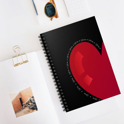 Heart Gloss Spiral Notebook — Ruled Love Journal for Notes & Valentine Gifts