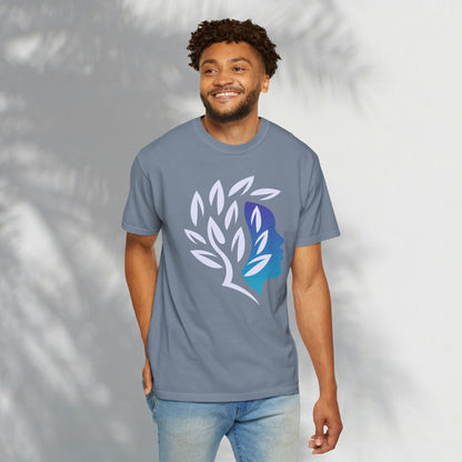 Brave Warrior Tee — Silhouette & Leaves Graphic T-Shirt