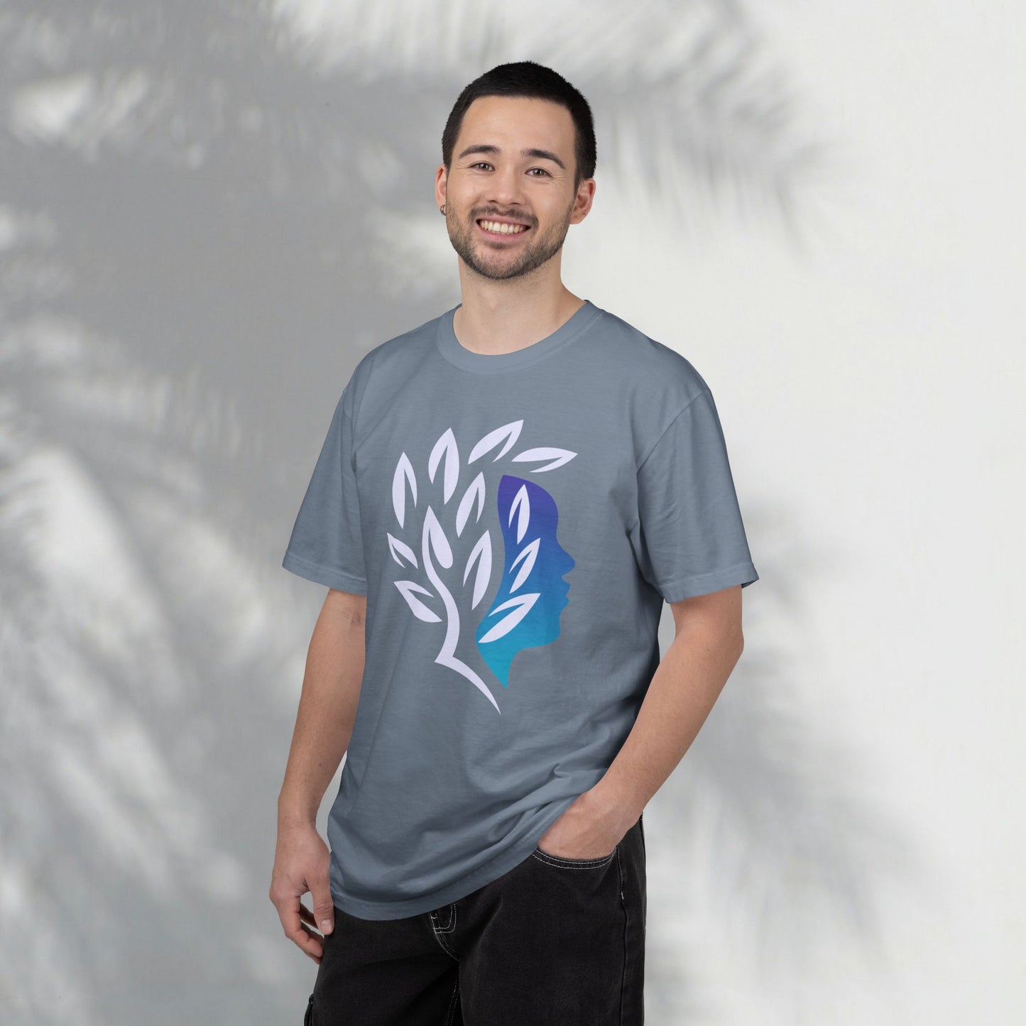 Brave Warrior Tee — Silhouette & Leaves Graphic T-Shirt