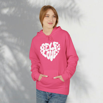 Self Love Heart Hoodie - Retro Red Graphic Pullover