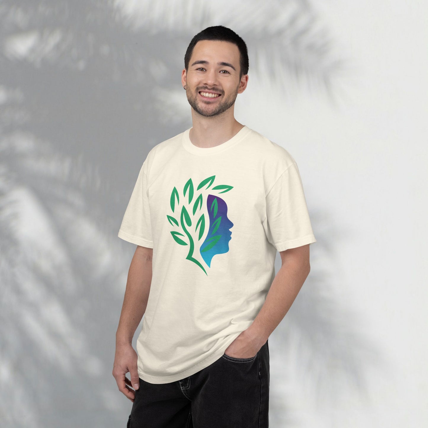 Brave Warrior Tee — Silhouette & Leaves Graphic T-Shirt