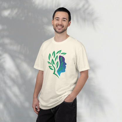 Brave Warrior Tee — Silhouette & Leaves Graphic T-Shirt